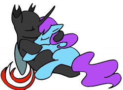 Size: 1024x750 | Tagged: safe, artist:my-little-lovers, imported from derpibooru, oc, oc only, changeling, changeling x pony, female, male, shipping, straight