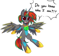 Size: 1168x1114 | Tagged: safe, artist:pekou, imported from derpibooru, oc, oc only, oc:chaos gun, alicorn, pony, alicorn oc, joke oc, simple background, transparent background