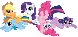 Size: 1794x849 | Tagged: safe, artist:purplefairy456, imported from derpibooru, applejack, pinkie pie, rainbow dash, rarity, twilight sparkle, simple background, transparent background, vector