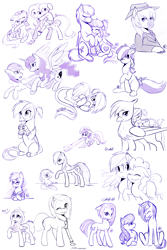 Size: 4000x6000 | Tagged: safe, artist:spittfireart, imported from derpibooru, apple bloom, dj pon-3, fluttershy, gilda, minuette, octavia melody, pinkie pie, princess luna, rainbow dash, rarity, vinyl scratch, oc, griffon, azumanga daioh, mihama chiyo, sketch, sketch dump