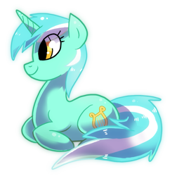 Size: 919x951 | Tagged: dead source, safe, artist:shufflestripes, imported from derpibooru, lyra heartstrings, pony, female, prone, simple background, smiling, solo, transparent background