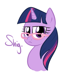 Size: 468x556 | Tagged: safe, artist:shoutingisfun, imported from derpibooru, twilight sparkle, pony, female, glasses, solo