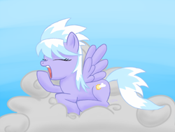 Size: 2000x1500 | Tagged: safe, artist:ter0k, imported from derpibooru, cloudchaser, pony, cloud, female, solo, yawn