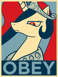 Size: 1378x1826 | Tagged: dead source, safe, artist:equestria-election, imported from derpibooru, princess celestia, alicorn, pony, artifact, brony history, bust, female, hope poster, limited palette, obey, portrait, poster, propaganda, shepard fairey, solo