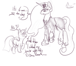 Size: 692x600 | Tagged: safe, artist:sip, imported from derpibooru, princess celestia, sketch, sleepy