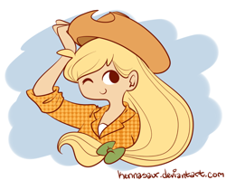 Size: 900x717 | Tagged: safe, artist:kennasaur, imported from derpibooru, applejack, human, humanized