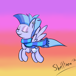 Size: 3000x3000 | Tagged: safe, artist:shelltoon, imported from derpibooru, oc, oc only, oc:nimbostratus, pegasus, pony, clothes, scarf