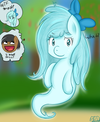 Size: 1280x1554 | Tagged: safe, artist:freefraq, imported from derpibooru, oc, oc only, oc:shiny slime, ghost, ghost pony, awesome face, species swap, tumblr