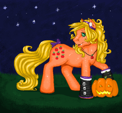 Size: 611x565 | Tagged: safe, artist:silvermoonbreeze, imported from derpibooru, applejack (g1), g1, halloween, ms paint