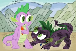 Size: 800x542 | Tagged: safe, artist:noratcat, imported from derpibooru, spike, oc, dragon
