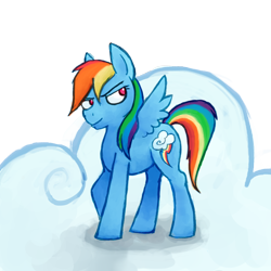 Size: 1600x1600 | Tagged: safe, artist:fiery-biscuit, imported from derpibooru, rainbow dash, pegasus, pony, cloud, on a cloud, simple background, solo, transparent background