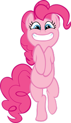 Size: 1024x1769 | Tagged: safe, artist:blindcavesalamander, imported from derpibooru, pinkie pie, cute, happy, rapeface, reaction image, simple background, transparent background, vector