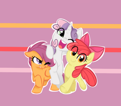 Size: 648x568 | Tagged: safe, artist:jessy, imported from derpibooru, apple bloom, scootaloo, sweetie belle