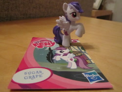 Size: 1024x768 | Tagged: safe, imported from derpibooru, sugar grape, pony, blind bag, collector card, irl, photo, toy