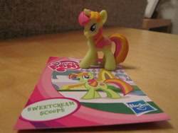 Size: 1024x768 | Tagged: safe, imported from derpibooru, sweetcream scoops, pony, blind bag, collector card, irl, photo, toy