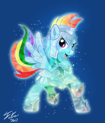 Size: 1000x1168 | Tagged: safe, artist:tsitra360, imported from derpibooru, rainbow dash, crystal pony, pony, armor, crystal guard armor, crystallized, jousting outfit