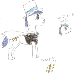 Size: 561x553 | Tagged: safe, artist:lunastar3614, imported from derpibooru, earth pony, pony, count bleck, paper mario, ponified, super mario bros., super paper mario, traditional art