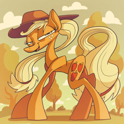 Size: 1024x1024 | Tagged: safe, artist:docwario, imported from derpibooru, applejack, pony, tall, wat