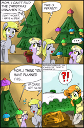 Size: 1862x2838 | Tagged: safe, artist:ciriliko, imported from derpibooru, carrot top, derpy hooves, dinky hooves, golden harvest, pegasus, pony, :3, comic, creeper, female, mare