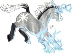 Size: 1017x770 | Tagged: safe, artist:jadethepredator, imported from derpibooru, cole macgrath, good cole macgrath, infamous, lightning, ponified, traditional art