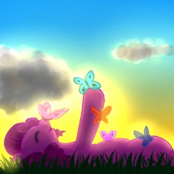 Size: 1000x1000 | Tagged: safe, artist:foxpony, imported from derpibooru, pinkie pie, butterfly