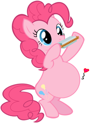 Size: 730x909 | Tagged: safe, imported from derpibooru, pinkie pie, harmonica, heart, musical instrument, pregnant, pregnant edit