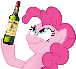 Size: 909x824 | Tagged: safe, imported from derpibooru, pinkie pie, alcohol, booze, jameson, look what pinkie found, whiskey