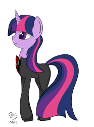 Size: 727x976 | Tagged: safe, artist:poniesinboxes, imported from derpibooru, twilight sparkle, clothes, suit