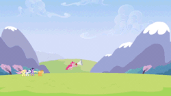 Size: 768x432 | Tagged: safe, imported from derpibooru, screencap, applejack, fluttershy, pinkie pie, rarity, twilight sparkle, wonderbolts academy, animated, female, megaphone, ultraphone