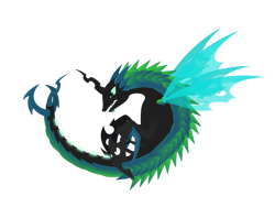 Size: 1597x1202 | Tagged: safe, artist:citrussqueeze, imported from derpibooru, queen chrysalis, kaiju, female, godzilla (series), megaguirus, simple background, solo, species swap, transparent background