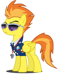 Size: 5000x6333 | Tagged: safe, artist:camsy34, imported from derpibooru, spitfire, pegasus, pony, wonderbolts academy, absurd resolution, clothes, female, necktie, show accurate, simple background, solo, spitfire's eyebrows, sunglasses, transparent background, uniform, vector, wonderbolts dress uniform