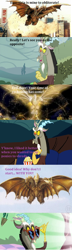 Size: 508x1754 | Tagged: safe, imported from derpibooru, discord, kaiju, crossover, discorded, godzilla (series), godzilla mothra king ghidorah: giant monsters all-out attack, king ghidorah, rebirth of mothra, text