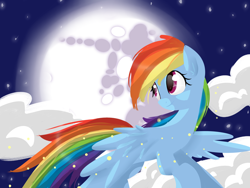 Size: 900x675 | Tagged: safe, artist:marisalle, imported from derpibooru, rainbow dash, moon