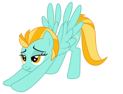 Size: 2415x1855 | Tagged: safe, artist:luckysmores, imported from derpibooru, lightning dust, pegasus, pony, exploitable meme, female, iwtcird, mare, scrunchy face, simple background, solo, stretching, transparent background, vector