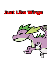 Size: 434x568 | Tagged: safe, artist:tokoshoran, imported from derpibooru, spike, sweetie belle, just like wings, older, wings