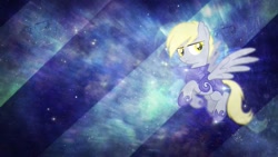 Size: 1191x670 | Tagged: dead source, safe, artist:mackaged, edit, imported from derpibooru, derpy hooves, pegasus, pony, armor, female, mare, wallpaper, wallpaper edit