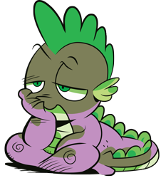 Size: 3341x3693 | Tagged: safe, artist:andypriceart, artist:joemasterpencil, idw, imported from derpibooru, spike, dragon, the return of queen chrysalis, bored, male, simple background, sitting, solo, spike is not amused, transparent background, unamused, vector