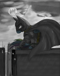 Size: 1000x1264 | Tagged: safe, artist:ratwhiskers, imported from derpibooru, rainbow dash, batman, crossover