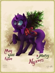 Size: 2700x3600 | Tagged: safe, artist:ponyshot, deleted from derpibooru, imported from derpibooru, oc, oc only, oc:nyx, nyxmas