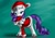 Size: 7014x4960 | Tagged: safe, artist:forgotten-wings, imported from derpibooru, rarity, pony, absurd resolution, clothes, hat, leg warmers, santa costume, santa hat, solo