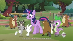Size: 1920x1080 | Tagged: safe, imported from derpibooru, screencap, spike, twilight sparkle, magic duel, youcap dump, youtube caption