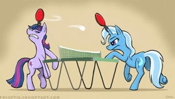 Size: 1212x689 | Tagged: safe, artist:pedantia, imported from derpibooru, trixie, twilight sparkle, ping pong