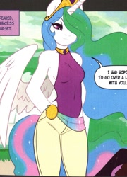 Size: 589x819 | Tagged: safe, imported from derpibooru, princess celestia, anthro, hoofbeat 2, clothes, one-piece swimsuit, swimsuit