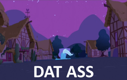 Size: 1422x900 | Tagged: safe, edit, edited screencap, imported from derpibooru, screencap, trixie, pony, unicorn, magic duel, butt, caption, dat ass, dat butt, face down ass up, faceplant, female, image macro, mare, meme, plot, ponyville