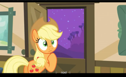 Size: 1680x1028 | Tagged: safe, imported from derpibooru, screencap, applejack, apple family reunion, christmas, youtube caption