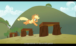 Size: 1680x1028 | Tagged: safe, imported from derpibooru, screencap, applejack, apple family reunion, youtube caption