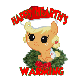 Size: 900x900 | Tagged: safe, imported from derpibooru, applejack, earth pony, pony, baby, baby pony, babyjack, christmas wreath, diaper, filly, foal, freckles, hat, holiday, simple background, transparent background, wreath