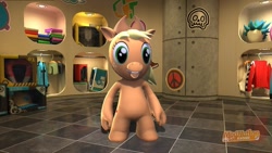 Size: 1024x576 | Tagged: safe, imported from derpibooru, applejack, pony, 3d, female, modnation racers, nightmare fuel, solo, wat