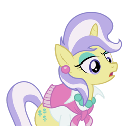 Size: 894x894 | Tagged: safe, artist:shinjitoo, imported from derpibooru, upper crust, pony, clothes, female, raised eyebrow, scarf, simple background, skunk stripe, solo, transparent background, vector