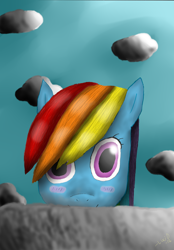 Size: 900x1292 | Tagged: safe, artist:lixid, imported from derpibooru, rainbow dash, blushing, bust, looking at you, portrait, solo